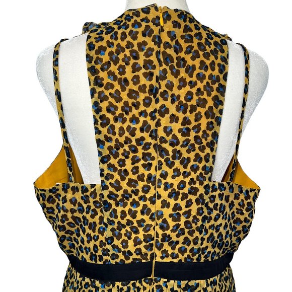 The cutest dress! Foxiedox Leopard Print Accordian Pleat Ruffled Mini Dr… - Picture 3 of 11